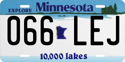 MN license plate 066LEJ
