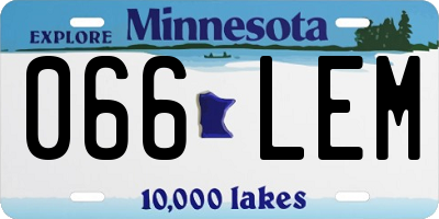 MN license plate 066LEM