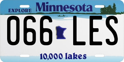 MN license plate 066LES