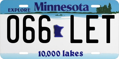 MN license plate 066LET