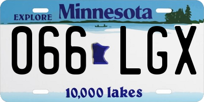 MN license plate 066LGX