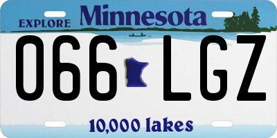 MN license plate 066LGZ