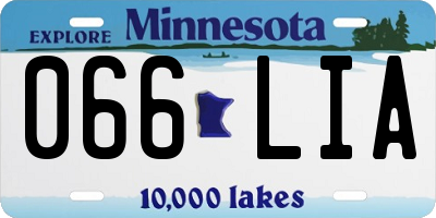 MN license plate 066LIA