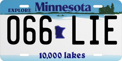 MN license plate 066LIE