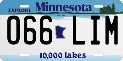 MN license plate 066LIM