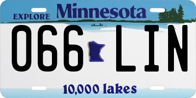 MN license plate 066LIN
