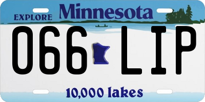 MN license plate 066LIP