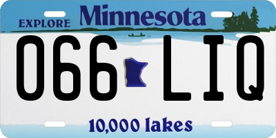 MN license plate 066LIQ