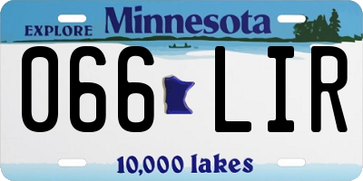 MN license plate 066LIR