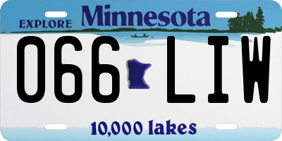 MN license plate 066LIW