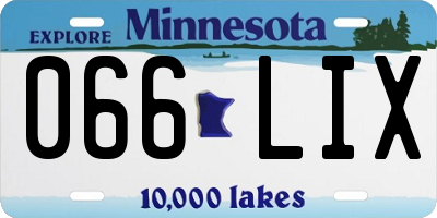 MN license plate 066LIX