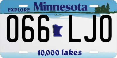 MN license plate 066LJO