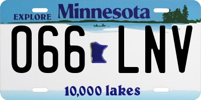 MN license plate 066LNV