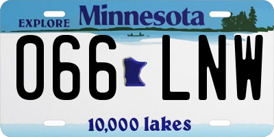 MN license plate 066LNW