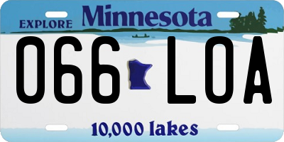 MN license plate 066LOA