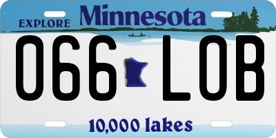 MN license plate 066LOB