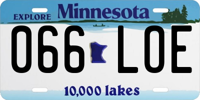 MN license plate 066LOE