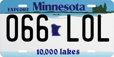 MN license plate 066LOL