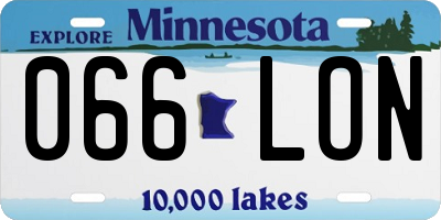MN license plate 066LON