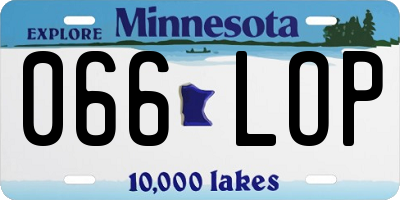 MN license plate 066LOP