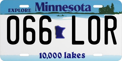 MN license plate 066LOR