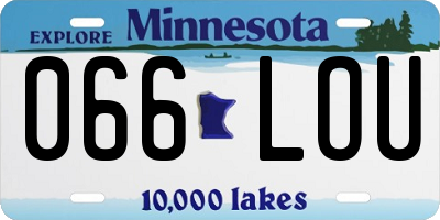 MN license plate 066LOU