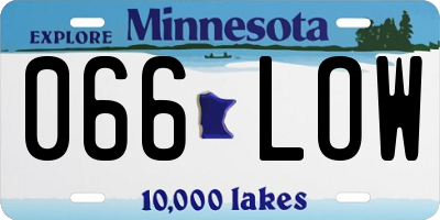 MN license plate 066LOW