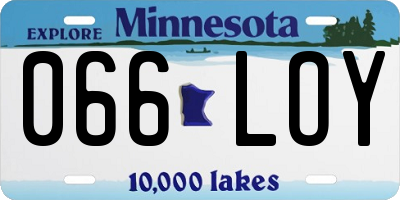 MN license plate 066LOY
