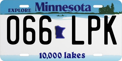MN license plate 066LPK
