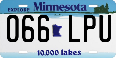 MN license plate 066LPU