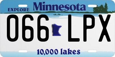 MN license plate 066LPX