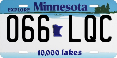 MN license plate 066LQC