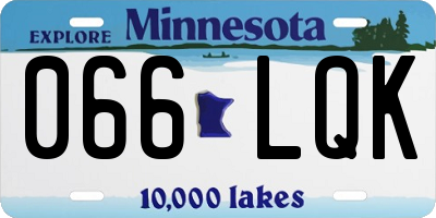 MN license plate 066LQK