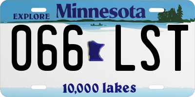 MN license plate 066LST