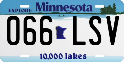 MN license plate 066LSV