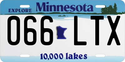 MN license plate 066LTX