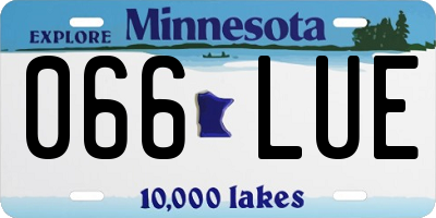 MN license plate 066LUE