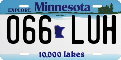 MN license plate 066LUH