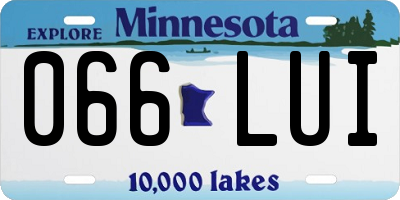 MN license plate 066LUI