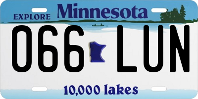 MN license plate 066LUN