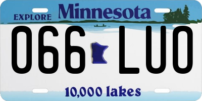 MN license plate 066LUO