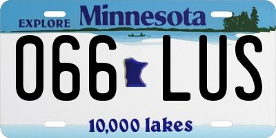 MN license plate 066LUS