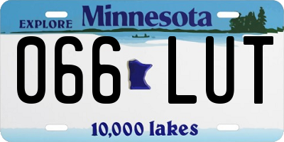 MN license plate 066LUT