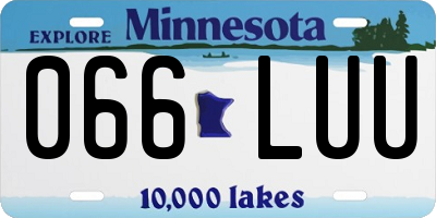 MN license plate 066LUU