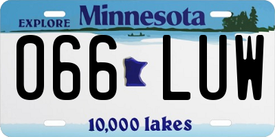 MN license plate 066LUW