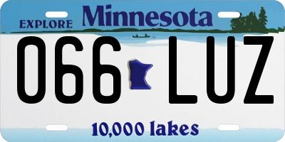MN license plate 066LUZ