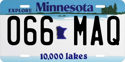 MN license plate 066MAQ
