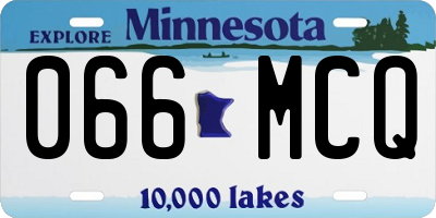 MN license plate 066MCQ