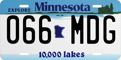MN license plate 066MDG