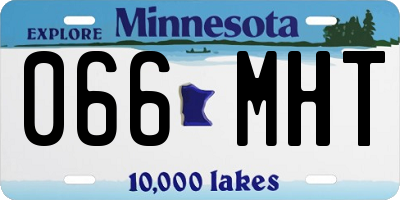 MN license plate 066MHT